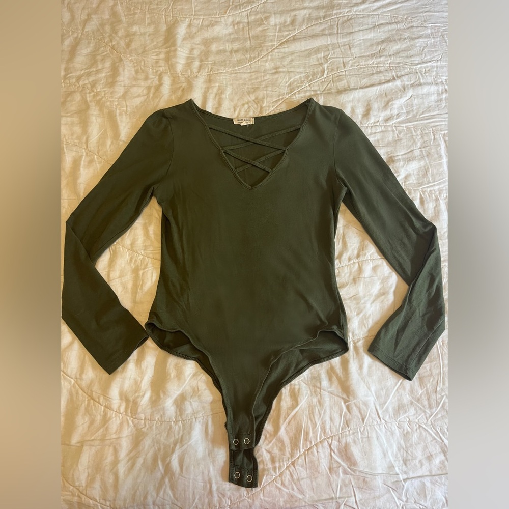 Olive Green Long Sleeve Body Suit